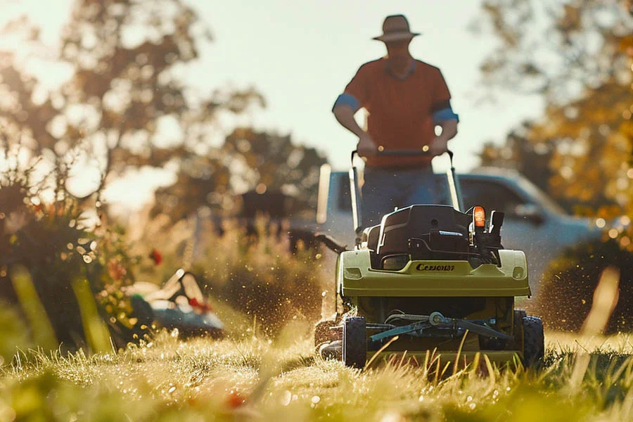 self-propelled electric lawn mower