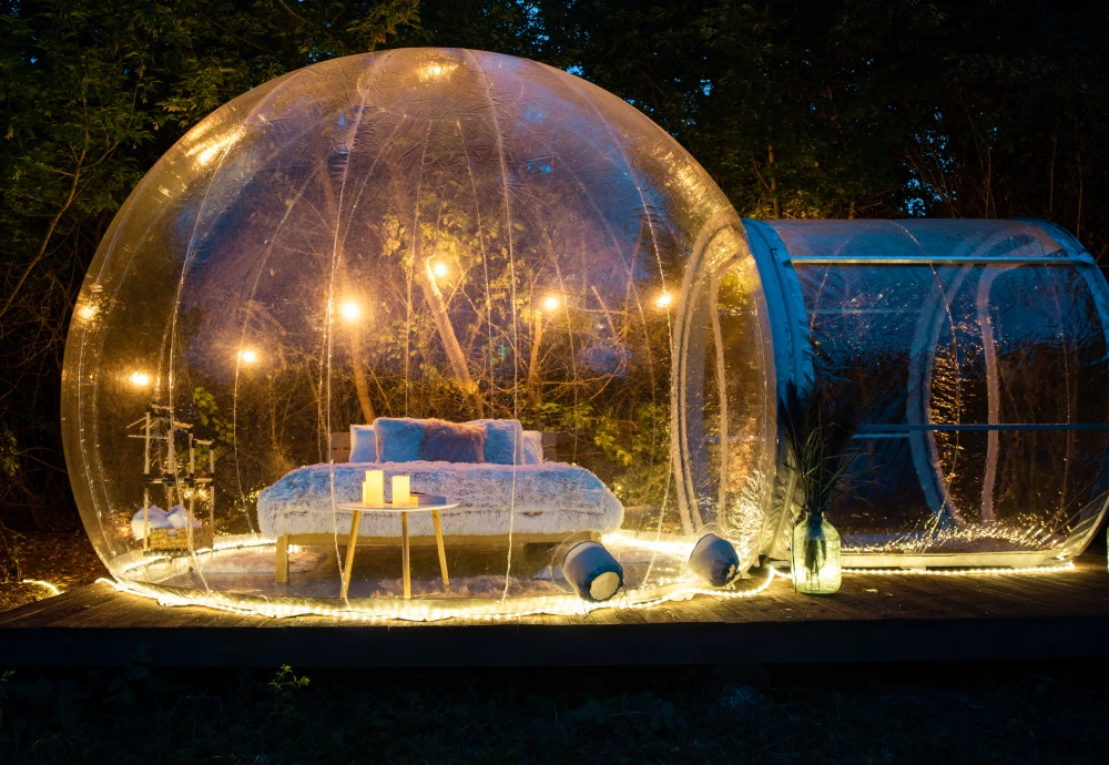 sleeping in a bubble tent