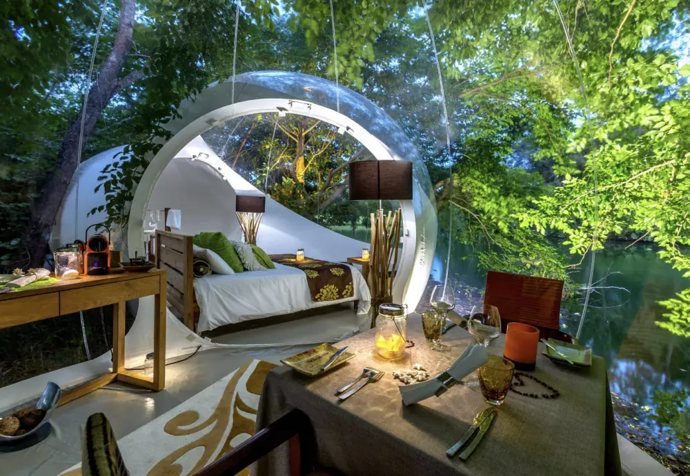 outdoor bubble tent for winter