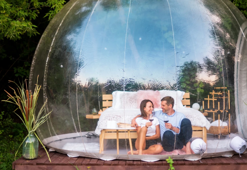 sleeping in a bubble tent