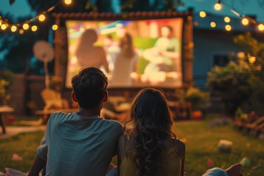 home theater projector and screen