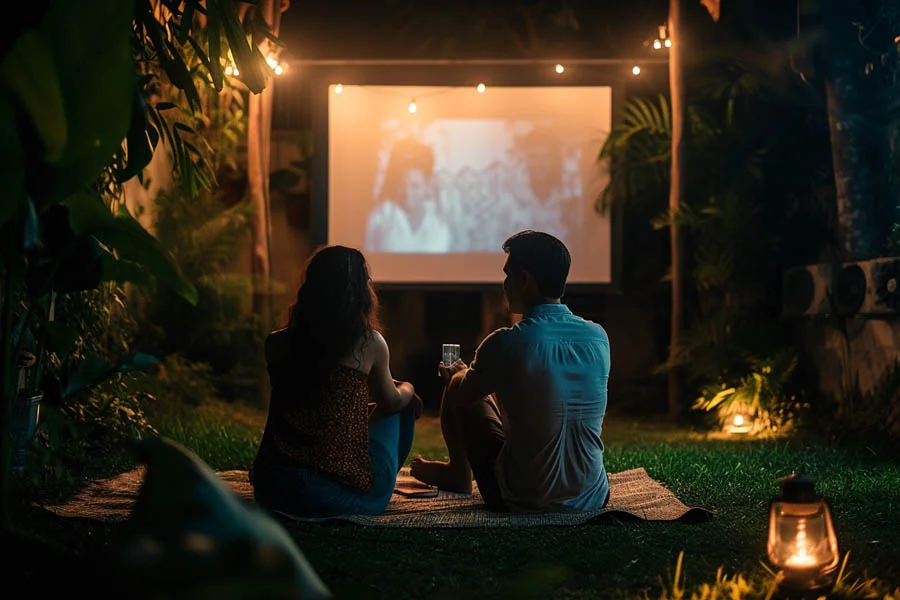 home theater projector and screen